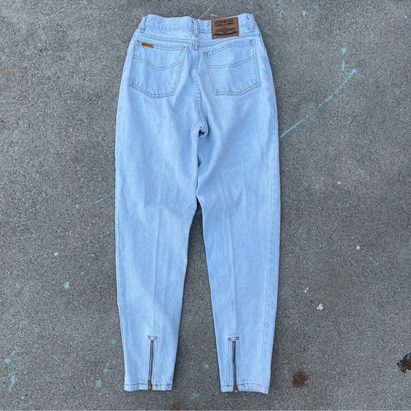 VINTAGE JORDACHE HIGH WAISTED JEANS ankle zipper Sz 26 tapered 12” rise preloved - Picture 8 of 9